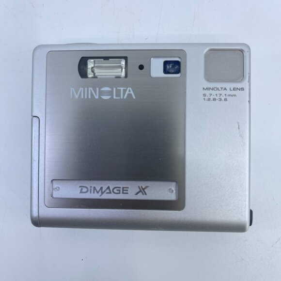 minolta dimage x digital camera silver compact untested with 3 manuals in pics - Picture 1 of 5